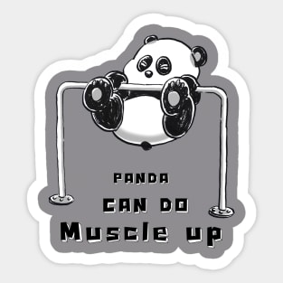 Panda can do muscle up. Sticker